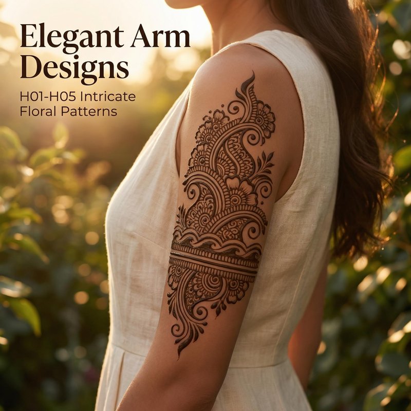 Kotbs 32 Sheets Henna Tattoo Stencils for Hands Forearm Face Paint Body Art, Temporary Glitter Airbrush Flower Tattoo Stencils for Women and Girls Reusable