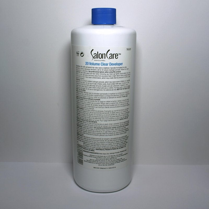 Salon Care 20 Volume Clear Developer, Superior Gray Coverage, Stabilized Formula for Consistent, Predictable Results, 32 Ounce