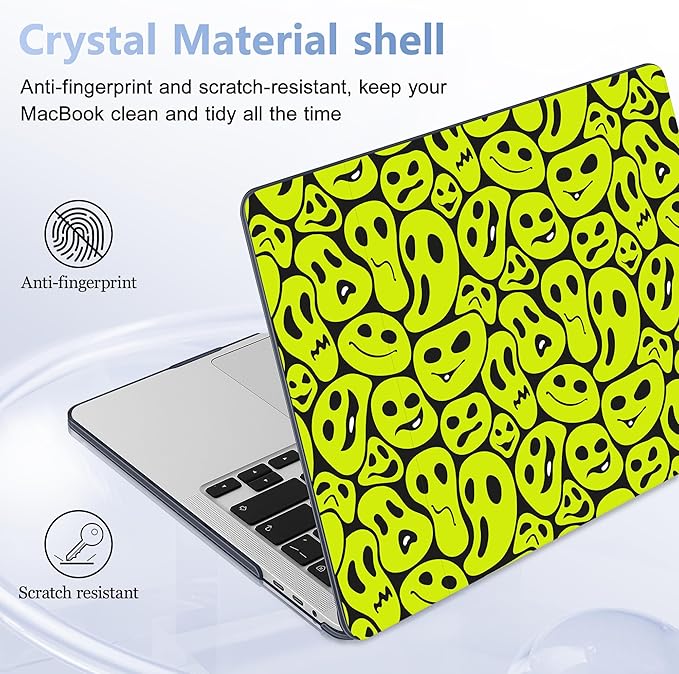 Lepeoac for MacBook Pro 16 inch Case 2019 2020 Release Model A2141, Plastic Hard Shell Cover with Keyboard Cover for MacBook Pro 16 inch with Touch Bar & Touch ID, Distorted Emoticon