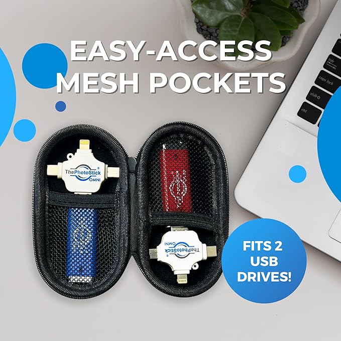 ThePhotoStick® Omni 512GB + Protective Case - Secure Photo & Video Backup and Transfer, Digital File Organization, USB & Multiport Connection for Phones, Tablets and Computers, Water Resistant Case