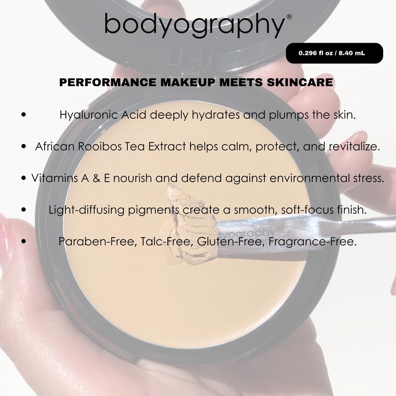 Bodyography Silk Cream Foundation – Medium | Hydrating, Weightless Liquid Cream Foundation with Hyaluronic Acid & African Rooibos Tea | Medium-to-Full Coverage, Luminous Finish | Vegan, Talc-Free