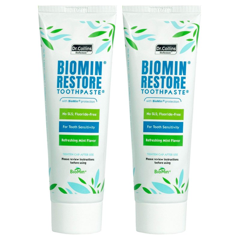 Dr. Collins Biomin Restore Toothpaste with Biomin C, 3.5oz (Pack of 2)