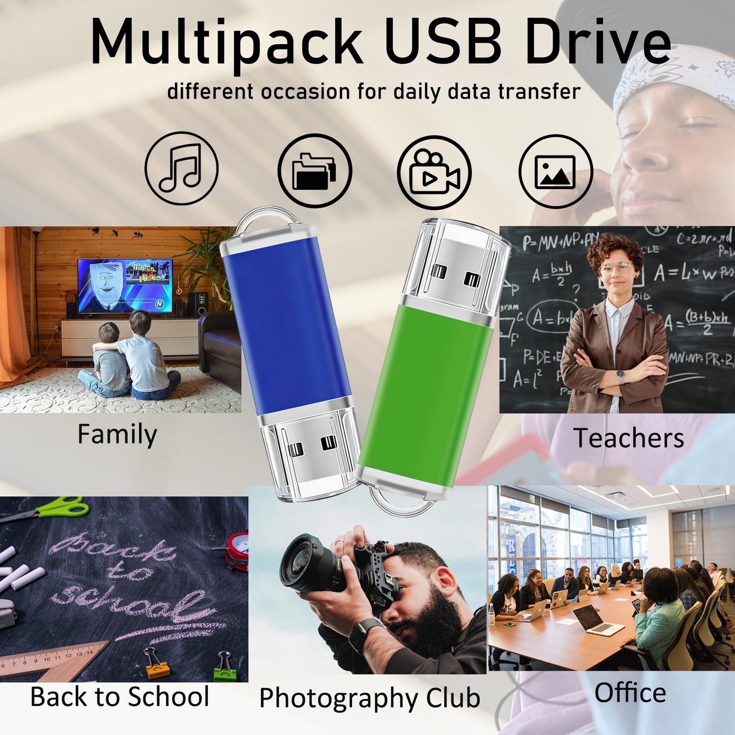 Thumb Drive 2GB USB Flash Drive 20 Pack Nicepicten Jump Zip Drive USB 2.0 Flash Drives 2GB Memory Stick with Lanyard & Label - Mixcolor
