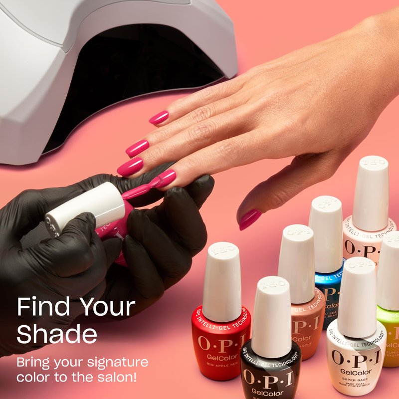 OPI GelColor Gimme a Lido Kiss | Opaque Bright Red Shimmer LED Cure Gel Nail Polish | Salon-Quality Shine, Long-Lasting Wear | Vegan & HEMA Free | 0.5 Fl Oz