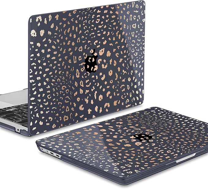 May Chen Case for MacBook Air 13/13.6 inch M5 A3449 M4 A3240 M3 A3113 M2 A2681, 2026 2025 2024-2022, Plastic Hard Shell with Keyboard Cover & Screec Protector, Leopard Print