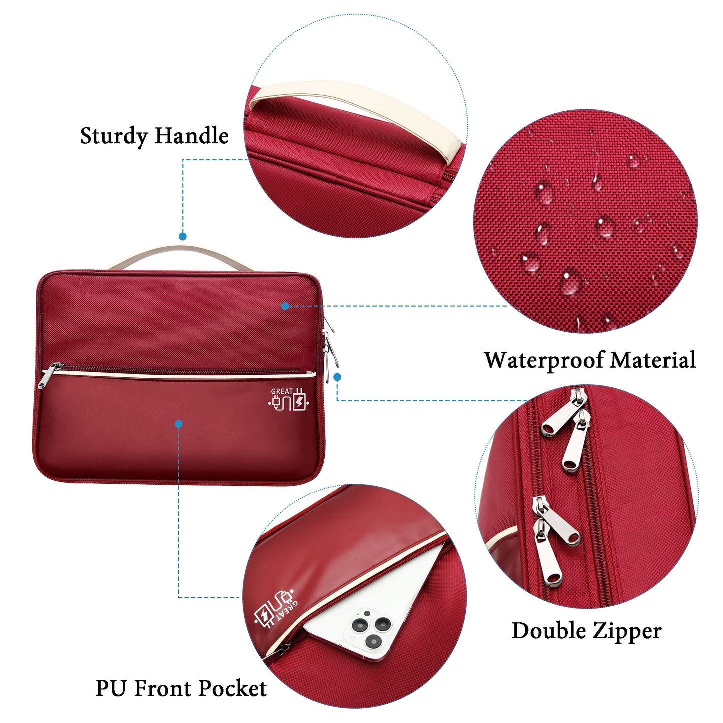 SELLYFELLY Electronics Travel Organizer, Double Layer Cable Organizer Bag Watreproof Electronics Accessories Storage Bag for Cord, Charger, Phone, Power Bank, Hard Drive