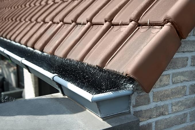 Gutter Brush Guard, Prevents Clogs, Filters Leaves, for 5 Inch Gutters (4.25 Inch - 80 Ft.)