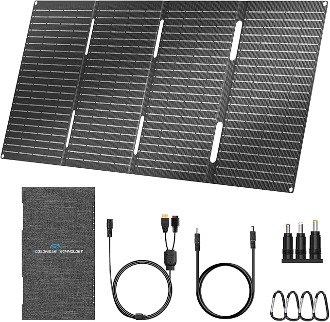 Ecosonique 60W Portable Foldable Solar Panels Charger with USB-C USB-A DC