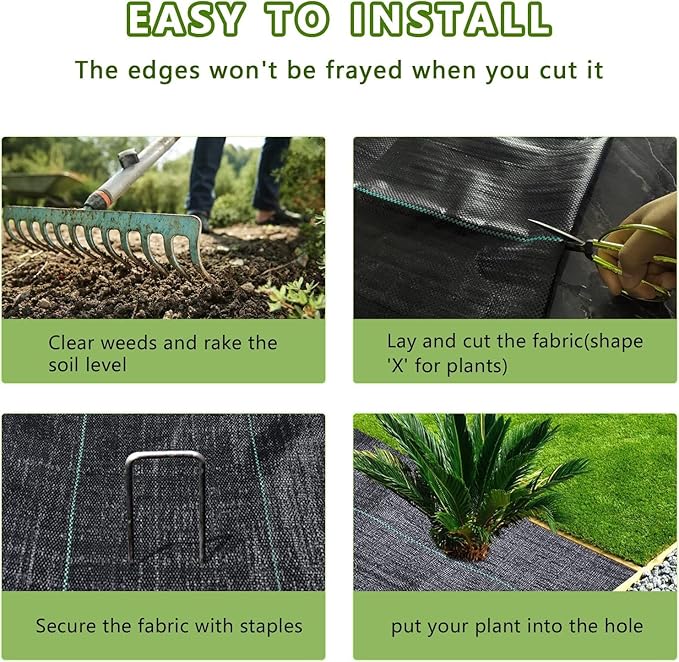 1.4ftx200ft Weed Barrier Landscape Fabric Heavy Dutyï¼Weed Block Gardening Ground Cover Mat, Weed Control Garden Cloth ï¼Woven Geotextile Fabric for Underlaymentï¼Commercial Driveway Fabric