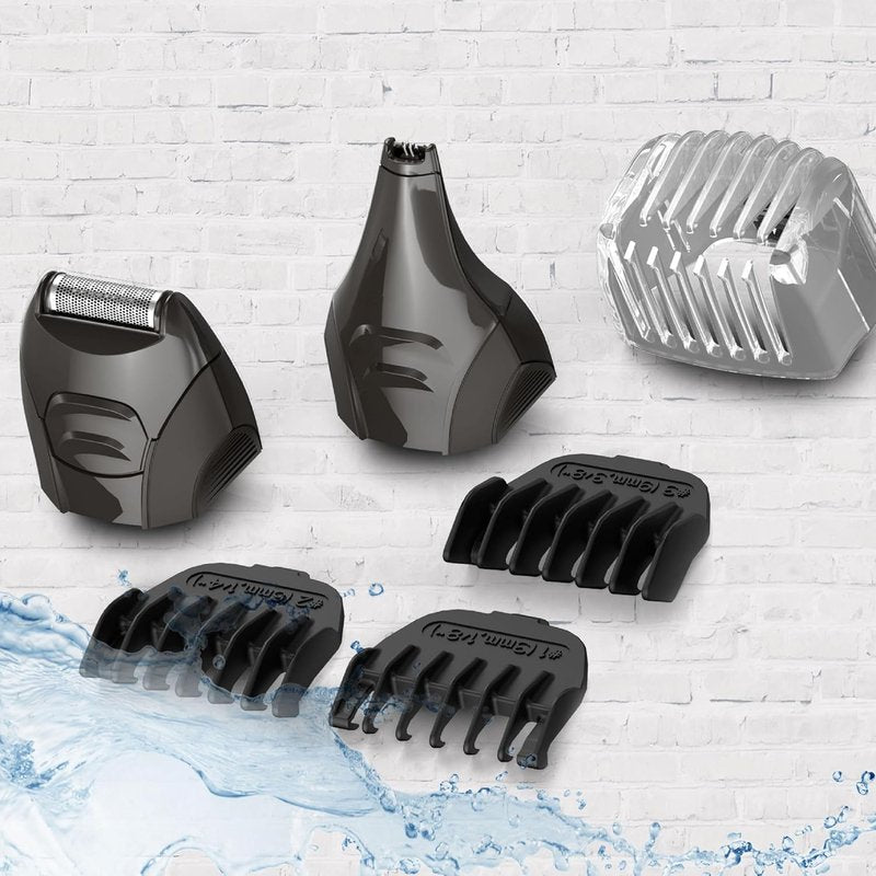 Remington All-in-One Grooming Kit - Lithium Powered 8-Piece Set for Men | Trimmer, Shaver, Clippers, Combs - Black