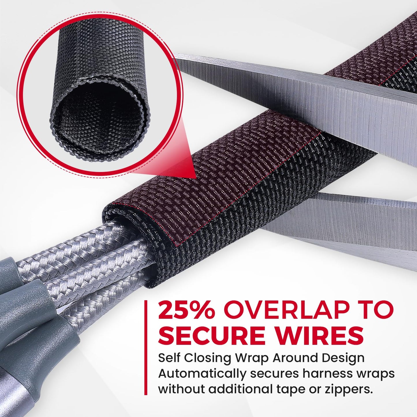 Automotive Wire Sheathing Split Wire Loom Braided Mesh Woven Cable Sleeve for Wires/Cable Cord Protector (1" - 16 Feet)