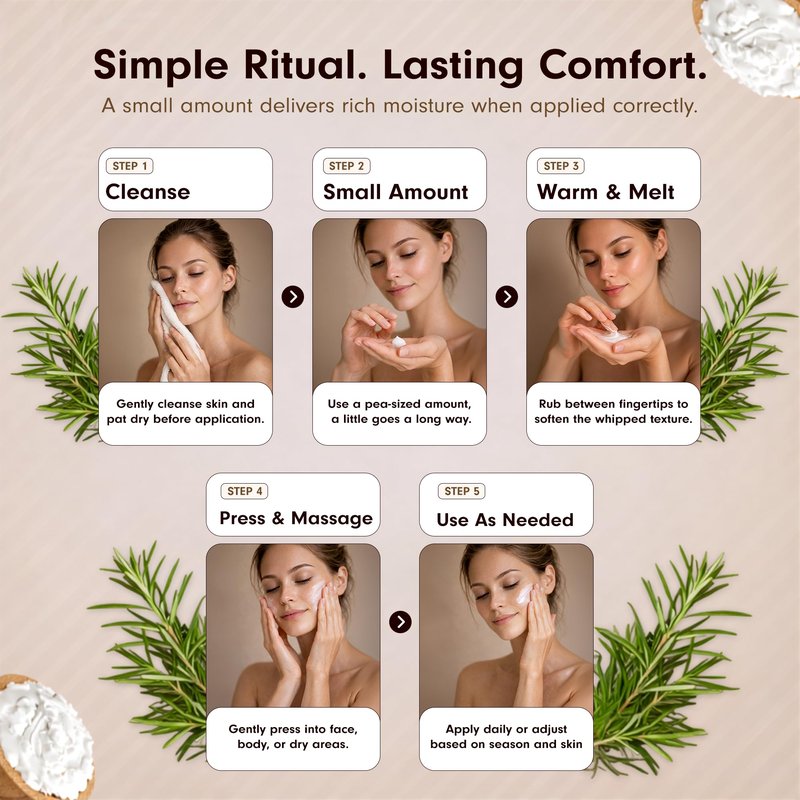 LUSTRÉA Whipped Tallow Cream for Face & Body 4oz (120g) Unscented | Grass Fed Beef Tallow Face Cream | Hydrating Face Cream for Sensitive Skin | Non-Greasy Skin Moisturizer | Multi-Use Body Balm