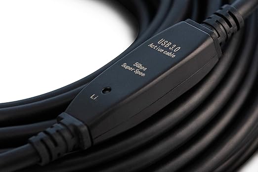 MutecPower 100 Feet Active USB Extension Cable 3.0 Male to Female with 3 Extension chipsets Signal Booster - Repeater Cord 30 Meters / 100 Feet (AC Power Supply Included)