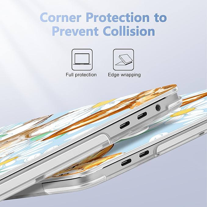Lepeoac for MacBook Pro 16 inch Case 2019 2020 Release Model A2141, Plastic Hard Shell Cover with Keyboard Cover & Screen Protector for MacBook Pro 16 inch with Touch Bar & Touch ID, Cute Corgi Dog