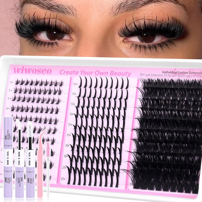 Bottom Lash Clusters Kit - Mega Volume Spiky Eyelash Extensions with Clear Bond & Seal | Fairy Style