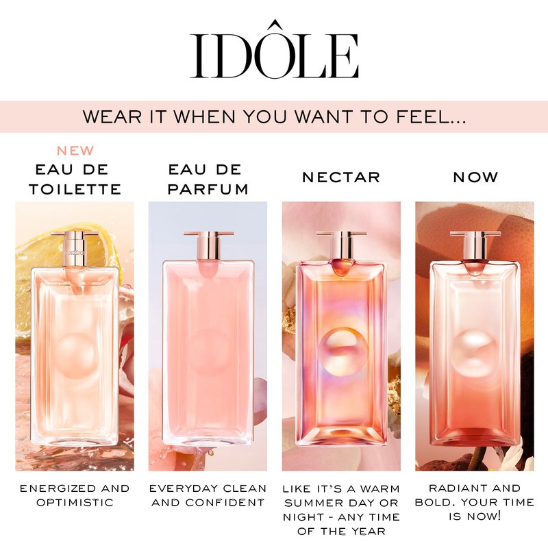 Lancôme Idôle Eau de Toilette - Fresh & Energizing Women's Perfume - Long Lasting Fragrance with Notes of Green Tea, Blooming Roses & Fresh Bergamot - 0.85 Fl Oz