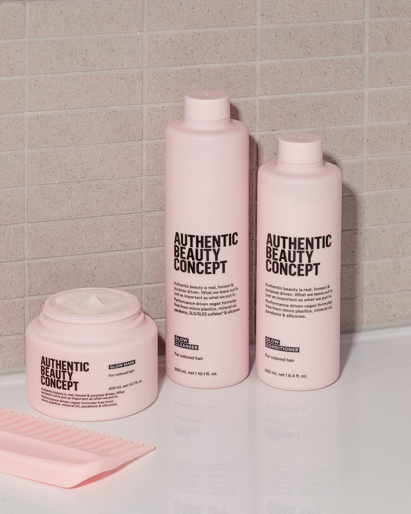 Authentic Beauty Concept Glow Mask | Hair Mask for Color Treated Hair | Nourishing & Color-Preserving | Improves Softness and Shine | Vegan & Cruelty-free | Silicone-free | 6.7 fl. oz.