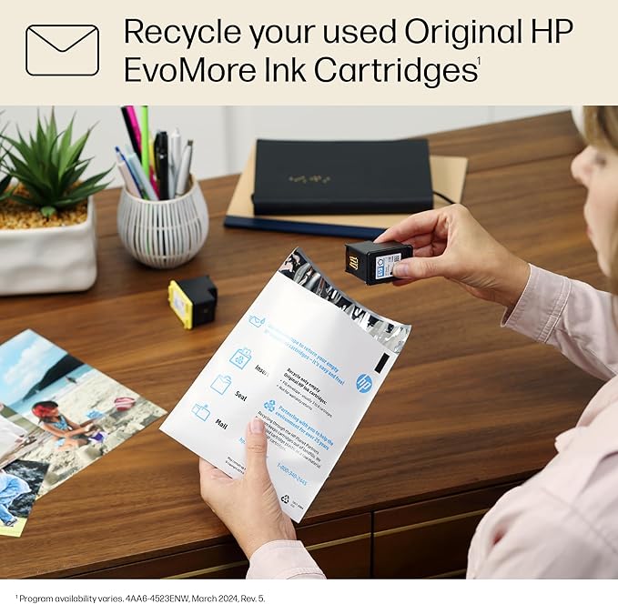 HP 936e Yellow EvoMore Ink Cartridge | Works with OfficeJet 9120, Pro 9100, Wide Format 9700 | Carbon Neutral | 4S6V5LN