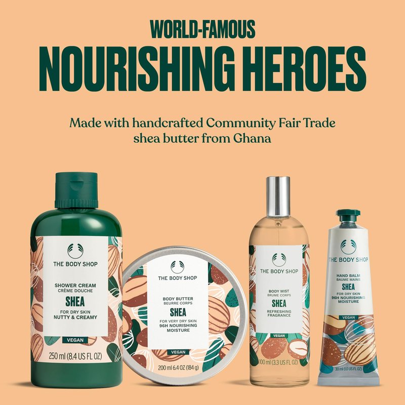 The Body Shop Nourish & Flourish Shea Body Care Gift Set, Vegan, 5-Piece Gift Set