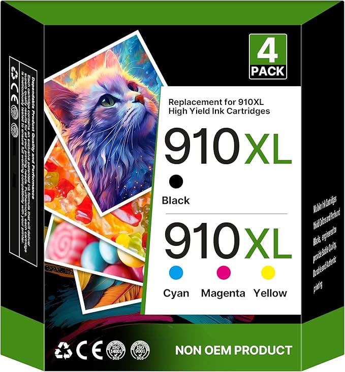SHEENGO Comaptible Remplacement Ink Cartridge for 910XL 4 Pack