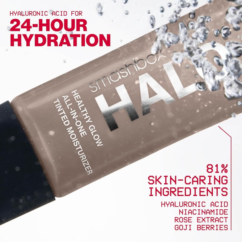 Smashbox Halo Healthy Glow Tinted Moisturizer SPF 25 - 24-Hour Hydration & Buildable Coverage, Natural Dewy Finish