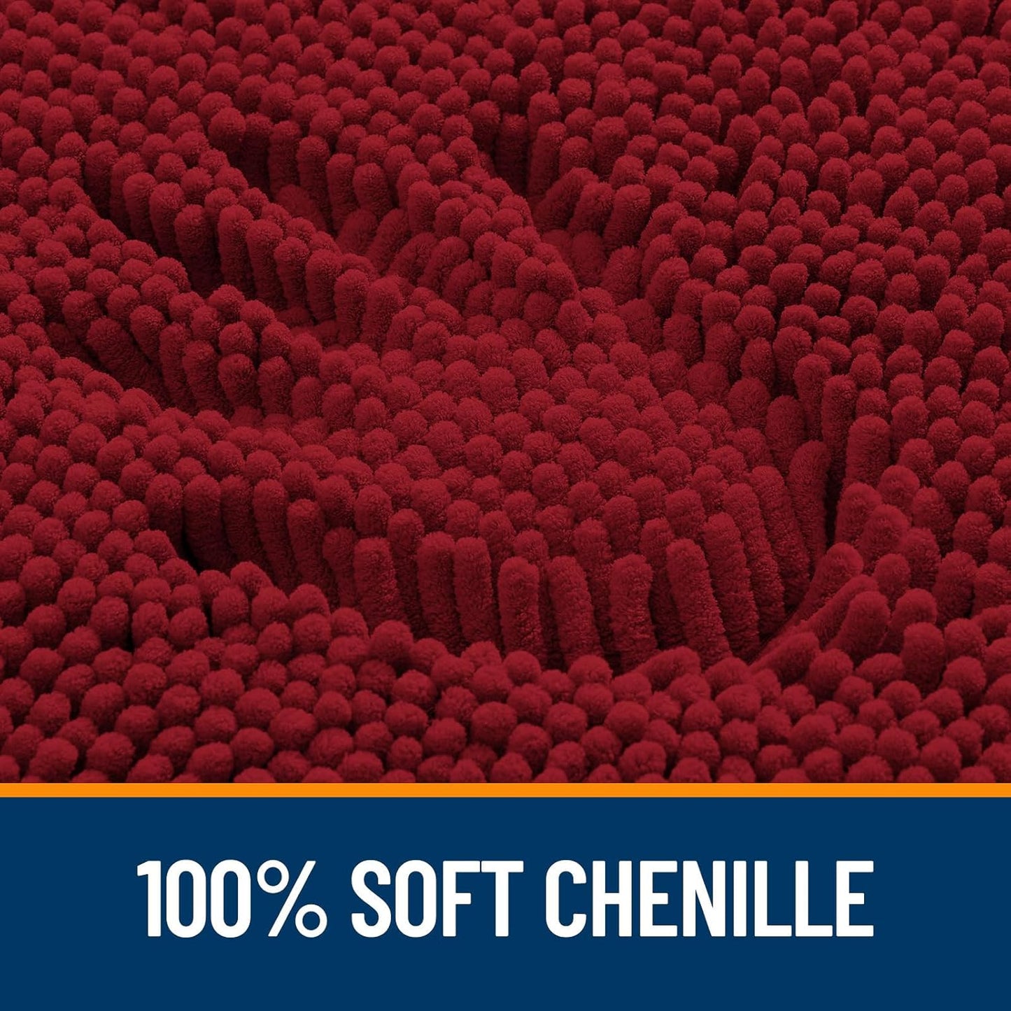 OLANLY Bathroom Runner Rug - Extra Soft Chenille | Quick-Dry, Machine Washable, 70x24 Inches, Red