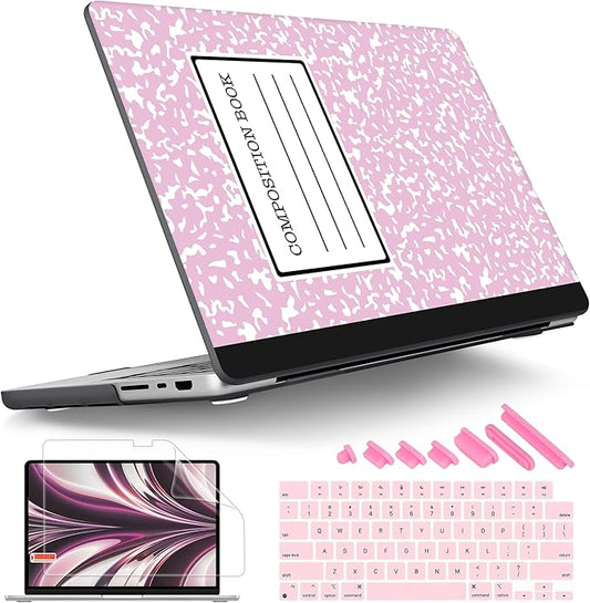 Tuiklol for MacBook Pro 14 Inch Case 2024-2021 Release M4 A3112 A3401 A3185/M3 A2918 A2992/M2 A2779/M1 A2442 Pro/Max,Hard Shell Case with Screen Protector for Touch ID,Composition Book