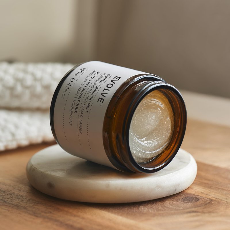 Evolve Organic Beauty - Gentle Cleansing Melt Balm | Soothe, Hydrate, Remove Make Up, Nourish | Baobab Oil, Vanilla | Small-Batch, Vegan Clean Beauty (4.1 oz | 120 mL) Package May Vary