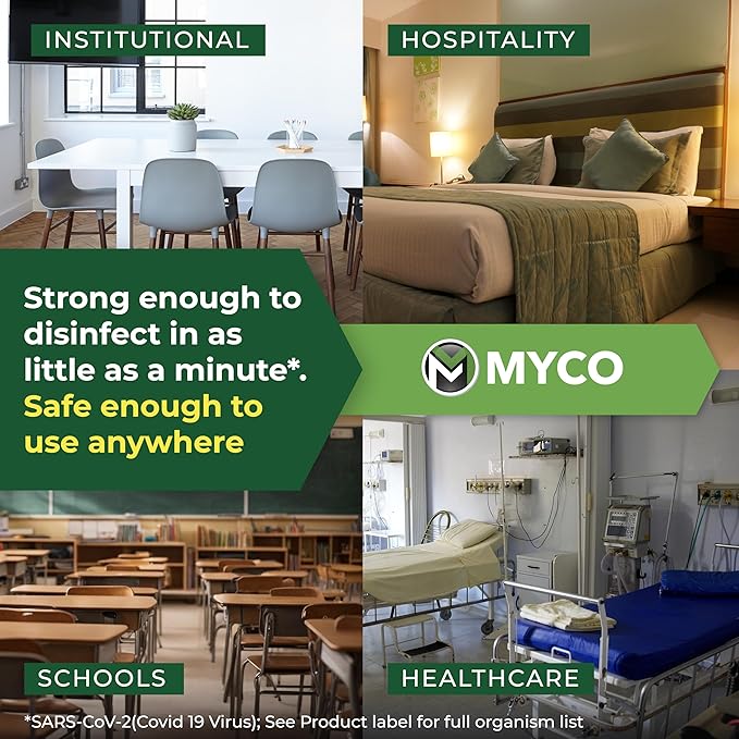Myco Botanical Disinfectant Cleaner â Natural Plant-Based Ready-to-Use EPA-Registered Disinfectant Spray for Mold, Mildew, Germs, Bacteria & Viruses â Safe for Home & Commercial Use, 1 Gallon