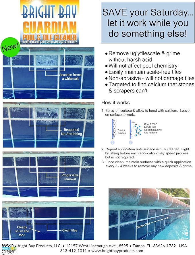 Calcium Build Up & Scum Line Remover, Guardian Pool & Tile Cleaner, 2 gal. - Targets Calcium, Saves Elbow Grease