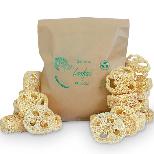 Natural Loofah Slices for Soap Making (20 Pack) - Organic Loufa Cuts - Bulk Luffa - Soap Making Supplies