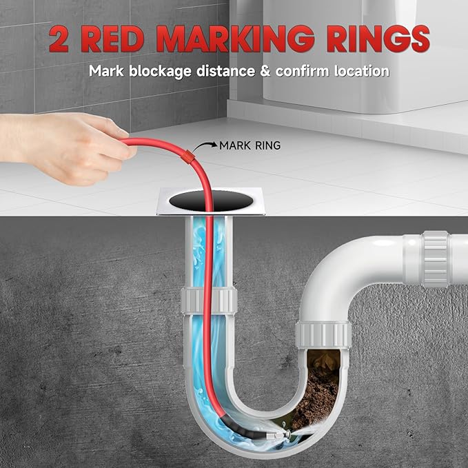 Sewer Jetter Kit for Pressure Washer â 150ft Water Jet Drain Cleaning Hose 5800PSI 1/4 Inch NPT Corner with Sewer Cleaning Tool High Pressure Nozzles and Spanner Waterproof Tape