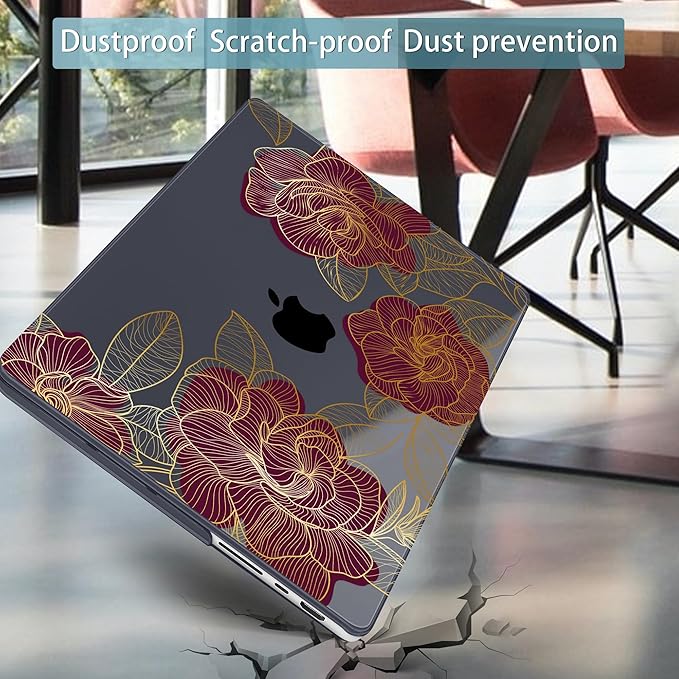 Mektron Case for 2026 M5 MacBook Pro 16 inch A3429 A3428 M4 A3403 A3186 M3 A2991 M2 A2780 M1 A2485 (2021-2025) Pro/Max with Liquid Retina XDR, Hard Shell Plastic Laptop Cover, Golden Rose
