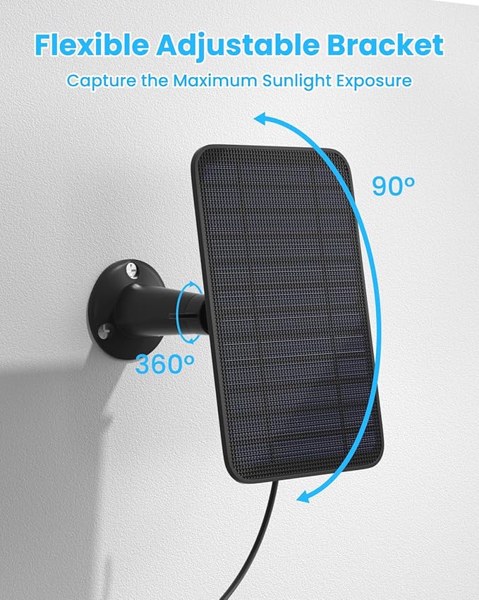 5W Solar Panel Compatible with Blink Outdoor 4(4th Gen)/Outdoor 2K+ Camera, Solar Panel Charger for Blink Camera with 13.1ft Cable Rubber Plug, IP65 Weatherproof, Includes Secure Wall Mount, 1 Pack