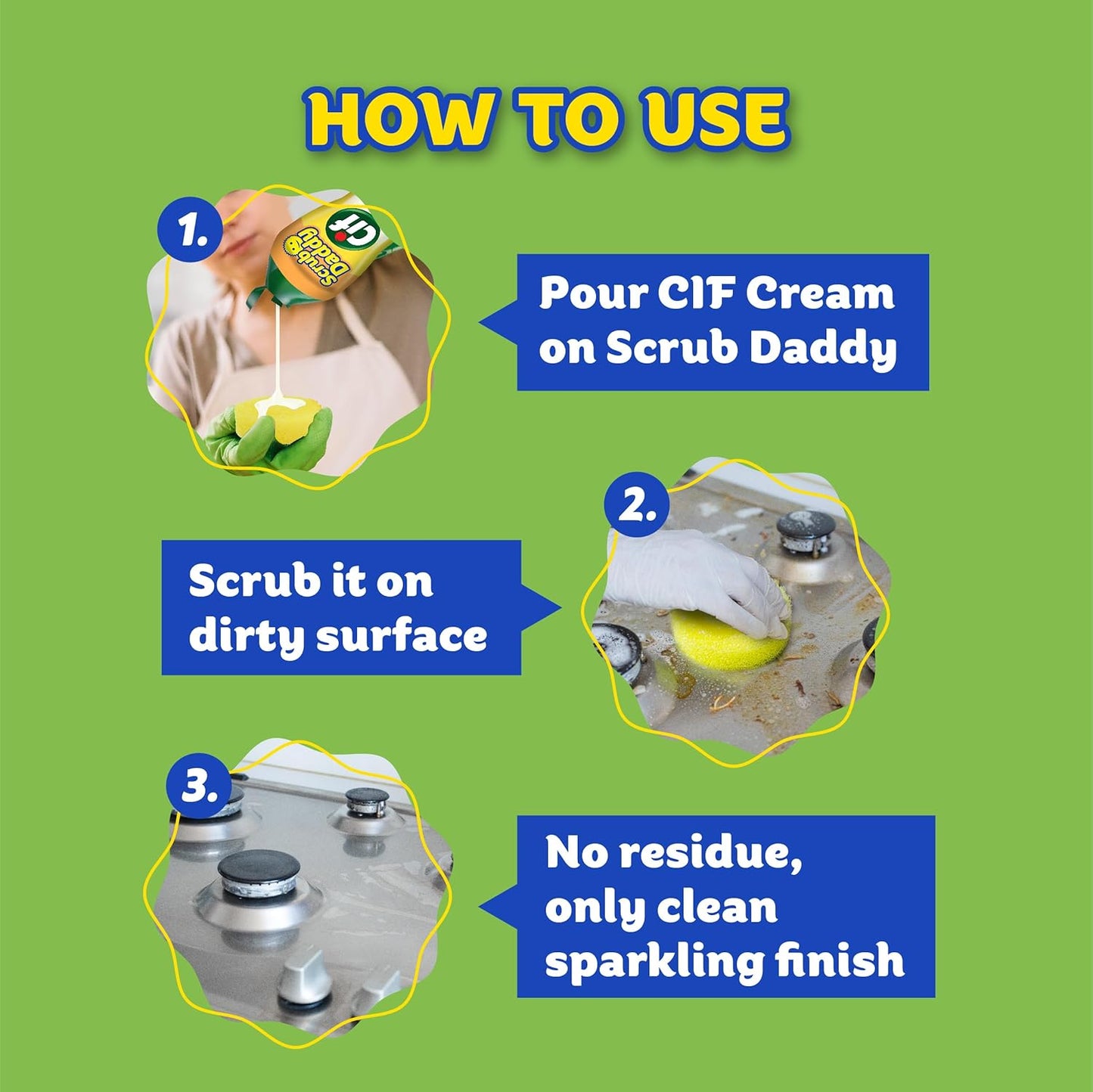 Scrub Daddy Scrub Mommy | Scratch-Free Dual-Sided Kitchen & Bathroom Scrubber + Cif All Purpose Cleaner - Complete Cleaning Supplies Kit