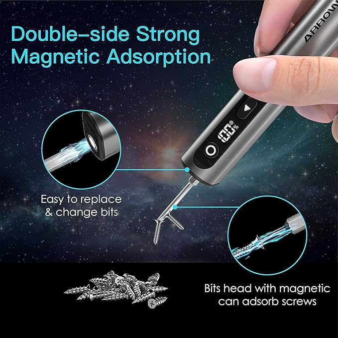 AM ARROWMAX Mini Electric Screwdriver & Electric Drill, 2 in 1 Tool Set, Drilling Adapter, 600RPM, Precision Screwdriver, 70 Bit, 5 Torque Settings, Power Screwdriver for Phones Watch Laptops