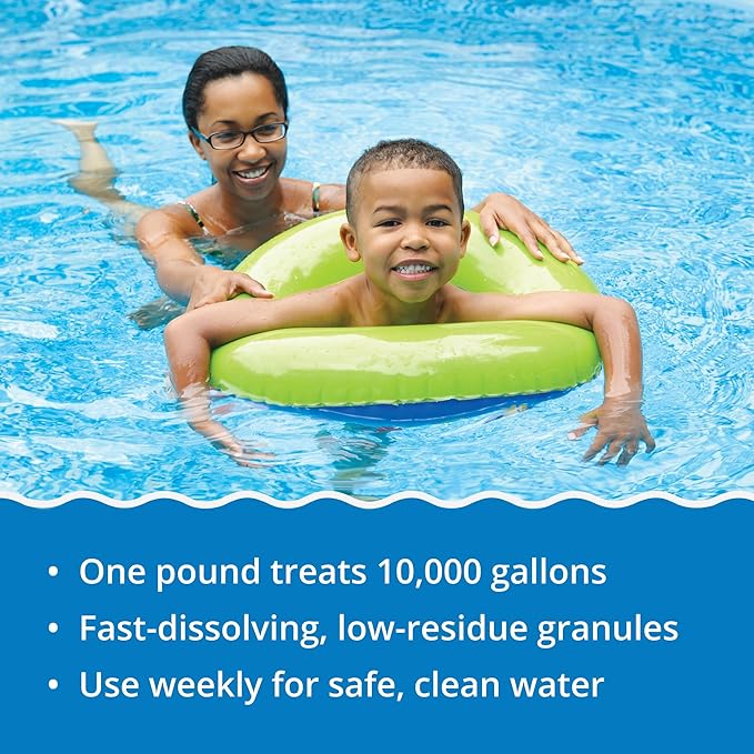 In The Swim Pool Shock – 68% Cal-Hypo Granular Sanitizer for Crystal Clear Water – Defends Against Bacteria, Algae, and Microorganisms - 6 X 1 Pound