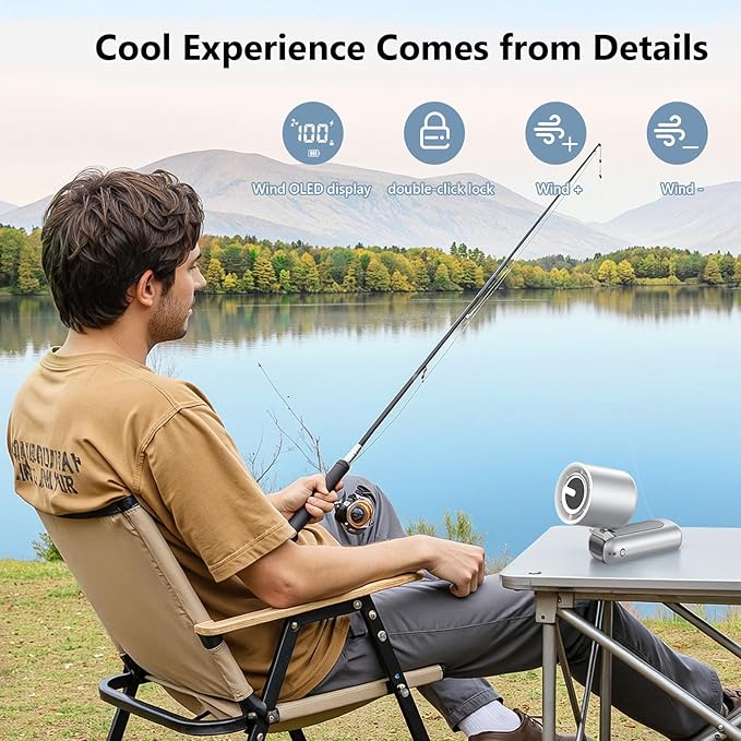 AGEYOU Portable Handheld Mini Fan,Speed(1-100) Adjustable Turbo Personal Fan,4000mAh Battery Rechargeable,AI Digital Display,Gifts for Women Men Camping Travel Summer Outdoor