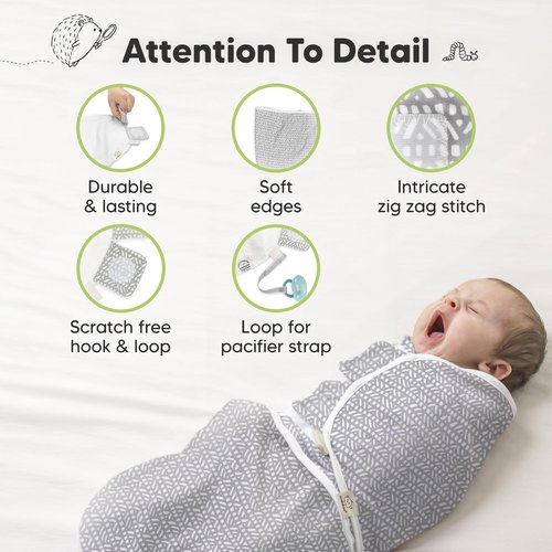 3-Pack Organic Baby Swaddle Sleep Sacks - Swaddles for Newborns, Infant 3-6 Months, Baby Girls, Boys, Soft & Snug Newborn Sleep Sack, Nursery Swaddling Blankets (Nordic, L)