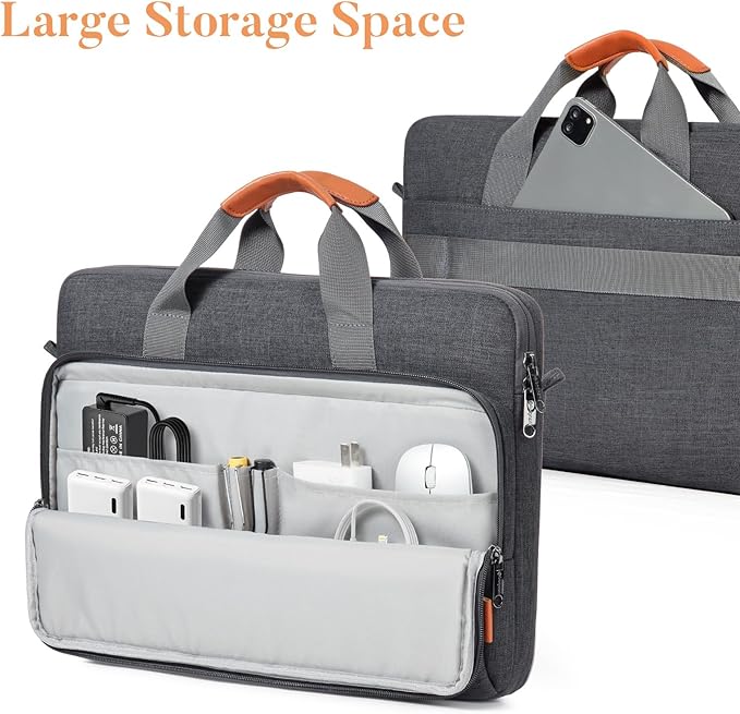 bagasin 15 15.6 16 inch Laptop Computer PC Shoulder Bag Carrying Case, Water-Repellent Fabric Briefcase, Lightweight Toploader, Business Casual or School