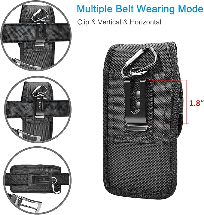 Tiflook for Samsung Galaxy S26 S25 FE S24 S23 S22 S21 S20 A37 5G A17 A36 A16 A55 A35 A15 A26 A56 Note 20 10 Phone Holster Nylon Cell Phone Pouch Belt Holder Carrying Case with Clip, Black
