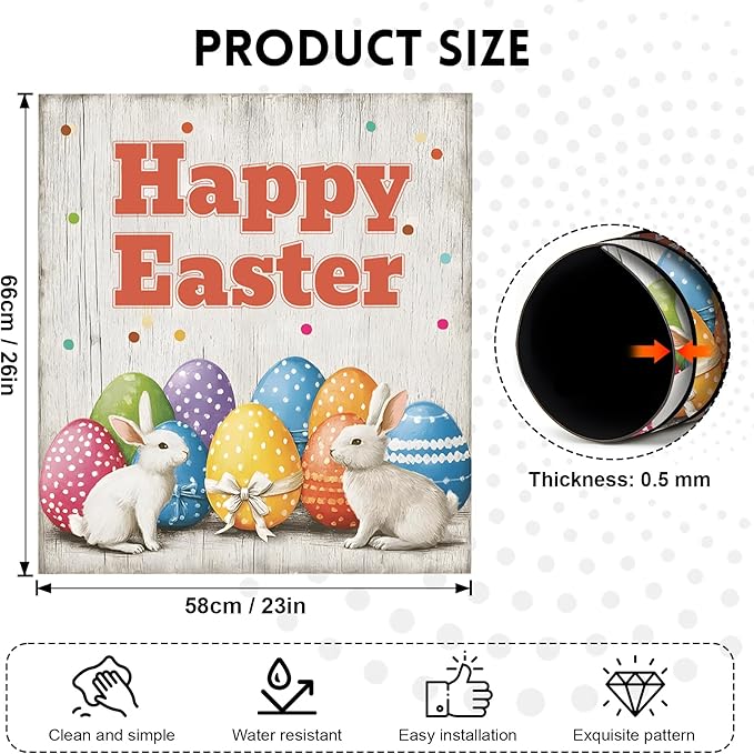 NYZE Happy Easter Dishwasher Magnets Cover, Bunny Dishwasher Magnetic Sticker Decorative, Reusable Dish Washer Cover for Dishwashers (Bunnies & Eggs)