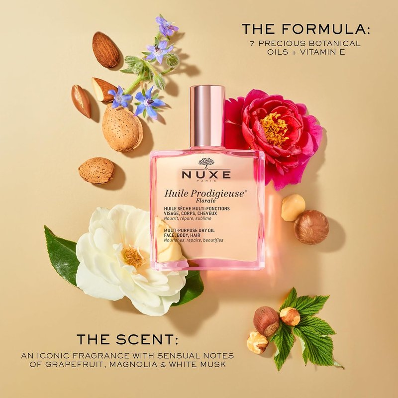 NUXE Huile Prodigieuse Floral - Multi-Use Oil for Body, Face & Hair | Hydrating & Radiant Glow