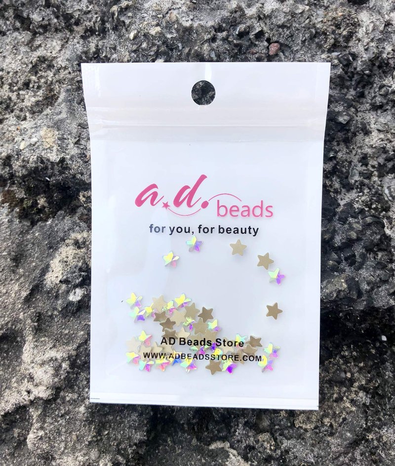 AD Beads Top Czech AB Crystal Multi-Shape Flatback Rhinestone Nail Art Decoration DIY (100 Pcs, 34. Star 8x8mm)