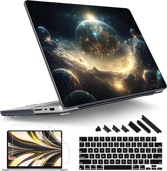 Tuiklol for MacBook Pro 14 Inch Case 2026 2025 2024 2023 2022 2021 Release M5/M4/M3/M2/M1 A2442 Pro/Max,Hard Shell Case with Screen Protector for Touch ID, Birth of Galaxy