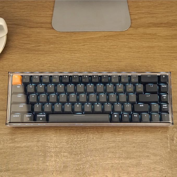 GEEKRIA 65% Keyboard Dust Cover, Clear Acrylic Keyboard Cover for 68 Key Computer Mechanical Keyboard, Compatible with Keychron K7 Keyboard, Keychron K6, K6 Pro, RK Royal KLUDGE RK68