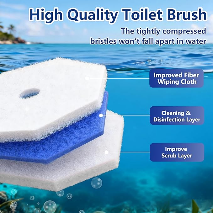 Toilet Wand Refills for Clorox, 40 Pack Disposable Toilet Brush Head with Rich Foaming, Extra Thick Refill Heads, Strong Cleaning & Deep Scrubbing Power, Disposable Toilet Cleaning System