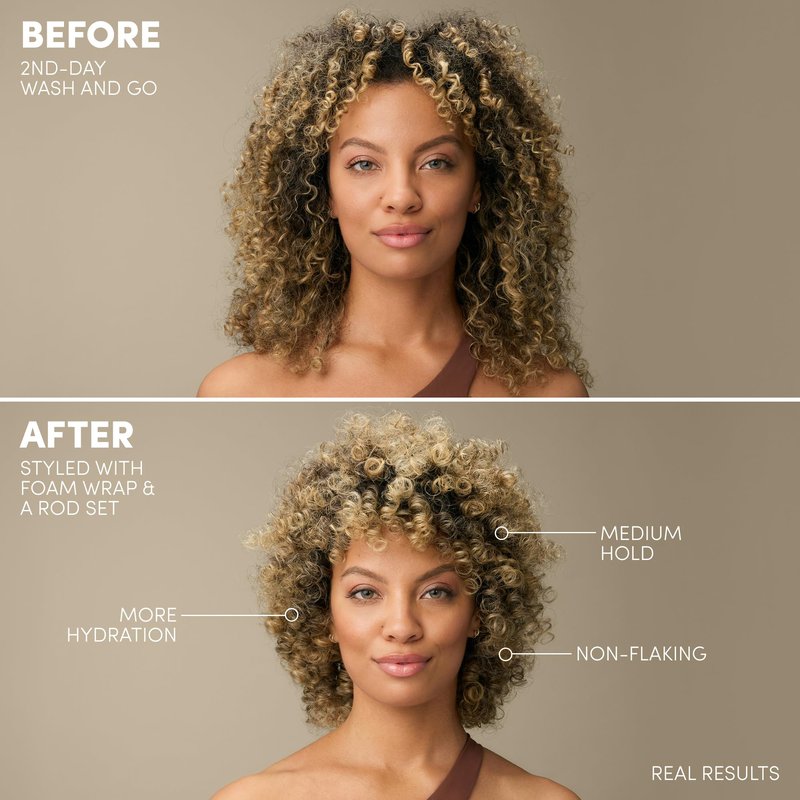 Mizani Foam Wrap Curly Hair Styling Foam - Anti Frizz Moisturizing Hair Mousse with Shea Butter, Smooth and Shine, Non-Greasy, Silicone-Free, Free from Drying Alcohols