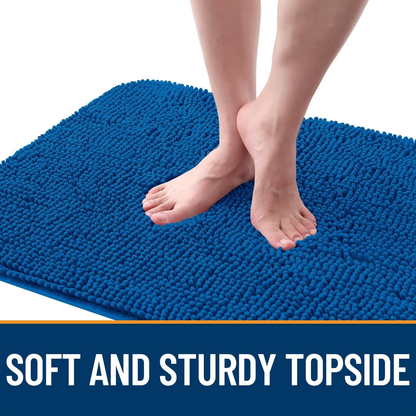 OLANLY Dog Door Mat - Absorbent Non-Slip Washable Doormat for Muddy Paws | 47x32 Deep Navy Blue