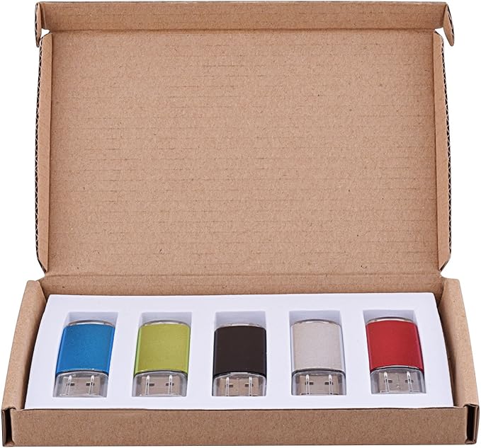 TOPESEL 5 Pack 2GB USB 2.0 Flash Drive Memory Stick USB Drive Jump Drive USB Storage Flash Drives Pen Drive Thumb Drives for Desktop, Laptop, Tablet (5 Mixed Colors: Black Blue Green Red Silver)